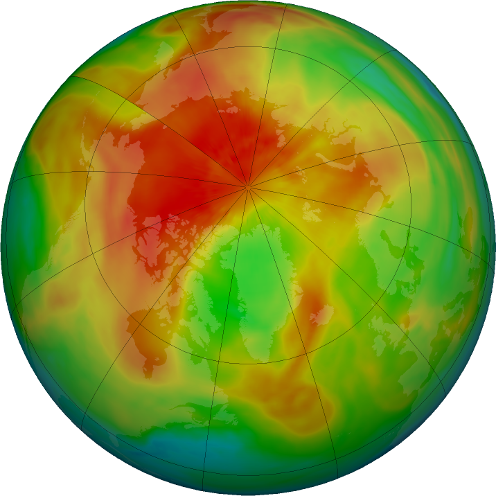 Arctic ozone map for 20 March 2022